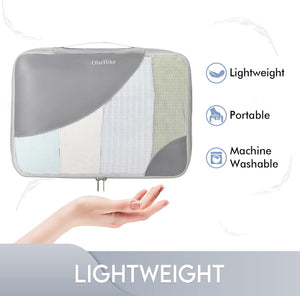 6 Set Packing Cubes for Travel, OlarHike 3 Various Sizes(Large,Medium,Small) Luggage Organizer Bags for Travel Accessories Travel Essentials, Travel Cubes for Carry on Suitcases (Grey)
