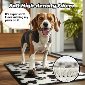 Doormat for Muddy Dog Paws, Machine Washable Soft Microfiber, Non-Slip Welcome Rug Bed Mat for Dirty Dogs, Thick Washable Mat for Kitchen Bathroom Bedroom Entryway 24" L X 16" W, White