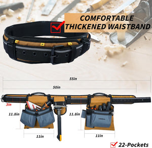 Carpenter Tool Belt with Suspenders Pro Framer Suspension Tool Rig for Construction Contractors and Electrician,Khaki