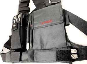 Single Radio Chest Rig Harness w/Tool Pockets and 3m Reflective