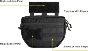 Tactical Drop Dump Pouch Molle Tool Pouch with Hook & Loop Carrying Kit Bag for Tactical Vest Chest Rig