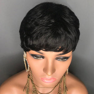 Pixie Cut Wig Human Hair Short Human Hair Wigs for Black Women Short Cut Natural Wavy Wigs