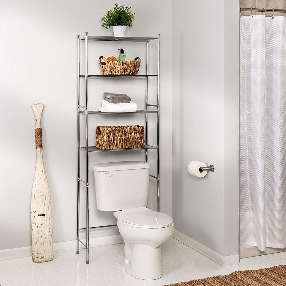 ❗CLEARANCE SALE❗ Over the Toilet 4-Tier Space Saver Shelf, Bathroom Storage Chrome