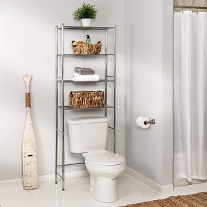 ❗CLEARANCE SALE❗ Over the Toilet 4-Tier Space Saver Shelf, Bathroom Storage Chrome