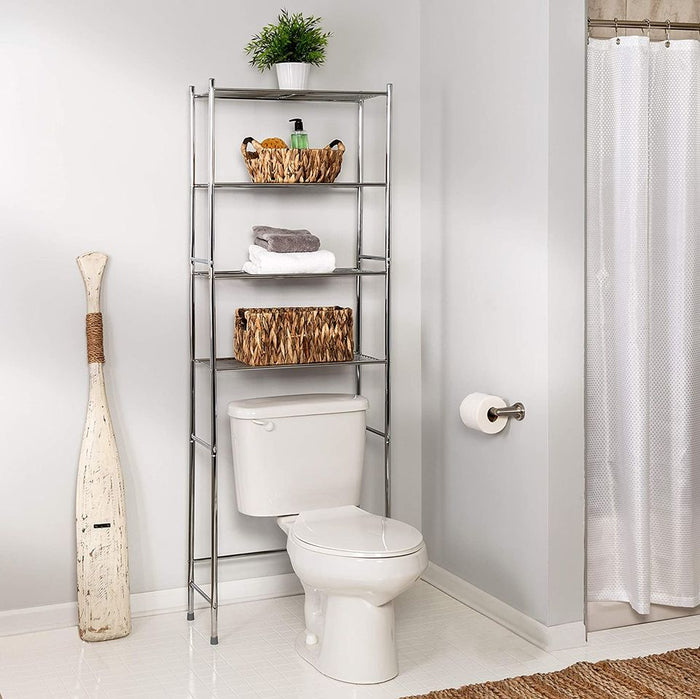 ❗CLEARANCE SALE❗ Over the Toilet 4-Tier Space Saver Shelf, Bathroom Storage Chrome