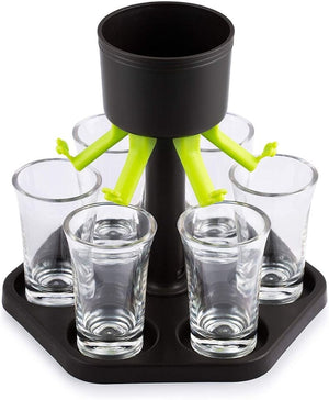 Shot dispenser with 6 shot glasses