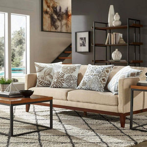 Set of 4 New Living Series Coffee Color Throw Pillow Covers 18 x18"