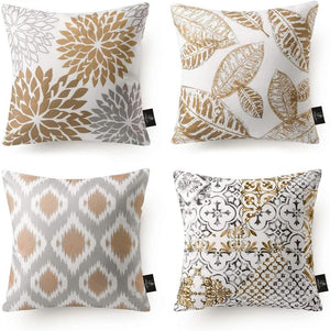 Set of 4 New Living Series Coffee Color Throw Pillow Covers 18 x18"