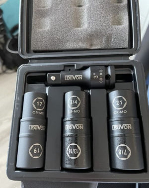 1/2-Inch Impact Socket Set w/ 6 Total Lug Nut Sizes|Cr-Mo Steel, Full Impact Grade