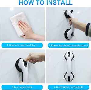 Shower Handle 2 Pack 12 inch for Bathroom Shower (Black)
