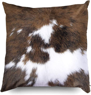 Set of 2 Cowhide Accent Throw Pillow Covers |18x18