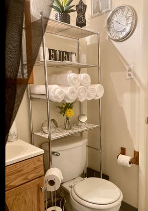 ❗CLEARANCE SALE❗ Over the Toilet 4-Tier Space Saver Shelf, Bathroom Storage Chrome