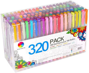 �320 Pack Gel Pens Set, Smart Color Art 160 Colors Gel Pen with 160 Refills