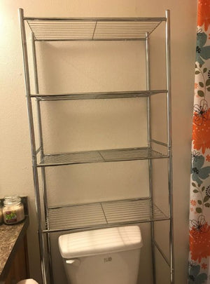 ❗CLEARANCE SALE❗ Over the Toilet 4-Tier Space Saver Shelf, Bathroom Storage Chrome
