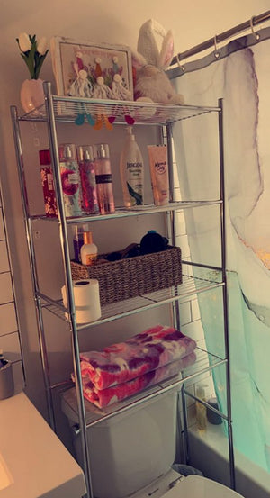 ❗CLEARANCE SALE❗ Over the Toilet 4-Tier Space Saver Shelf, Bathroom Storage Chrome