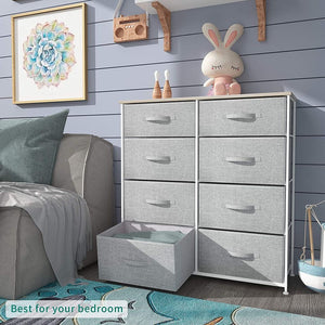 ❤️ 8Drawers Large Capacity Dresser for Living Room Light Grey ❤️