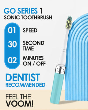 Travel Electric Toothbrush, Portable w/ 2 Minute Timer, Hawaiian Blue