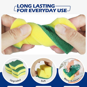 Kitchen Cleaning Sponges,24 Pack Eco Non-Scratch for Dish,Scrub Sponges