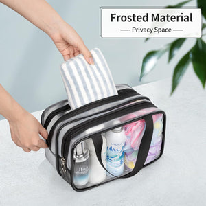 Clear Toiletry Bag for Women Men, Waterproof Travel Bag for Toiletries