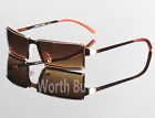 Men Women Rectangular Designer Sunglasses Wrap Around Fashion Gold Brown Retro