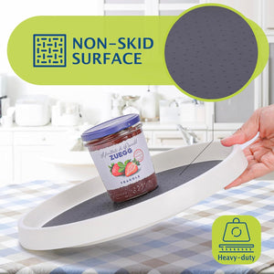 Set of 4, 10 Inch Non-Skid Lazy Susan Organizer for Cabinet, Pantry Organization