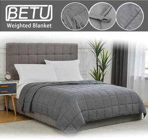 Weighted Blanket for Adults (12lbs, 48"x72" Twin Size) - Cooling and Breathable Heavy Blanket for 110-130lbs with Premium Glass Beads, Grey