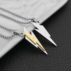 Men's Fashion Jewelry Silver & Gold Lightning Bolt Pendant Necklace