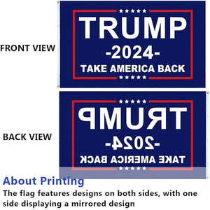 Donald Trump 2024 Flag - Take America Back Flag, 3x5FT, 2 PACKS