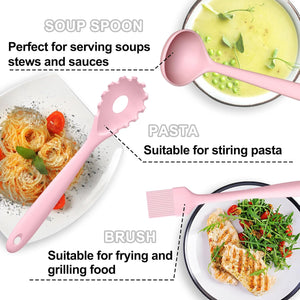 22Pcs Silicone Cooking Utensils Set, Heat Resistant Silicone Kitchen Spatulas Set with Holder