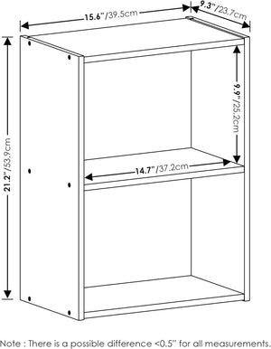 Luder Bookcase / Book / Storage, 2-Tier, White