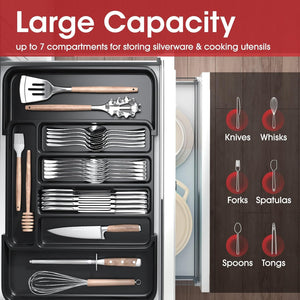 Silverware Organizer - Expandable Kitchen Drawer Organizer, Adjustable Utensil Organizer, Cutlery Drawer