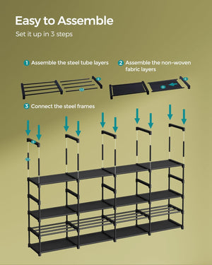 8-Tier Shoe Organizer, Shoe Storage Holds up to 64 Pairs, Stackable, Large Capacity