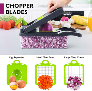 Vegetable/Pro Onion Chopper, Multifunctional 13 in 1 Food Chopper, Kitchen Vegetable Slicer Dicer Cutter With 8 Blades