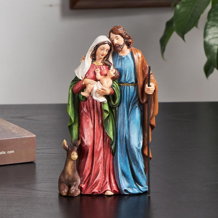 7-Inch Tall Holy Family Resin Nativity Set Scene Religious Figurine Ornament Tabletop Holiday Decorations