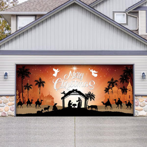 6 x 13 ft Christmas Nativity Garage Door Banner Holiday Decorations