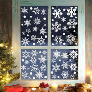 Reusable Double Sided Christmas Window Cling White Snowflake Sticker Decal