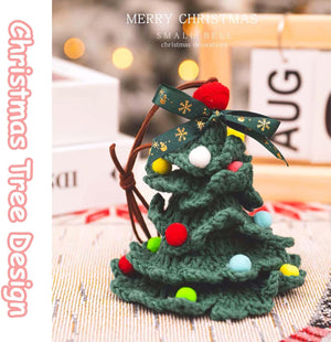 Knitted Mini Christmas Tree Ornaments for Car Decoration