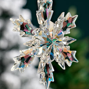 Christmas Ornaments Crystal Snowflake Star Hanging Decor (2023 White)