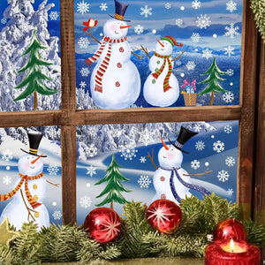 Christmas Windows Clings Snowman Snowflakes Decal Sticker for Window Home Decor