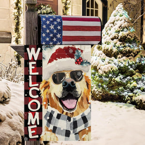 Christmas Golden Retriever Dog Garden Flag, 12.5 x 18 In