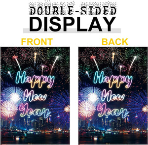 New Years Eve Party Supplies 2024, Happy New Year Garden Flag Decor 12x18 Double Sided