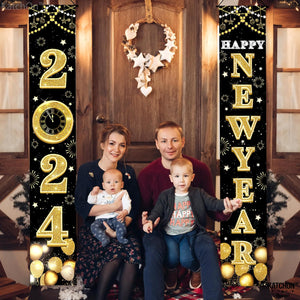 Xtra Large 2024 Happy New Year Banner -72x12 Inch