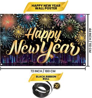 XtraLarge Happy New Year Banner - 72x44 Inch