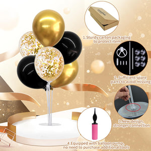 Black Gold Balloon Centerpieces for Table Black Gold Balloons Stand Kit