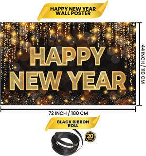 XtraLarge Happy New Year Banner - 72x44 Inch