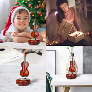 Creative Music Box Violin with Rotating Musical Base