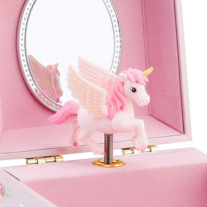 Kids Musical Jewelry Box for Girls with Drawer and Jewelry Set with Mysterious Unicorn