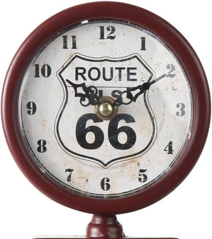 Home Old Fashioned Route 66 Gas Pump Mantle Clock, Silent-Non-Ticking with Quartz Movement