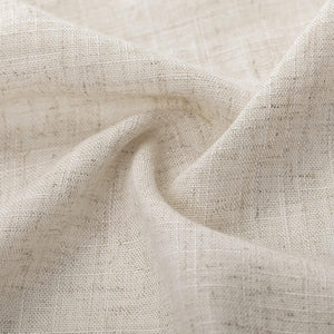 Linen Button Farmhouse Beige Shower Curtain Country Style Pleated Brown Stripe, 72x72 Inch