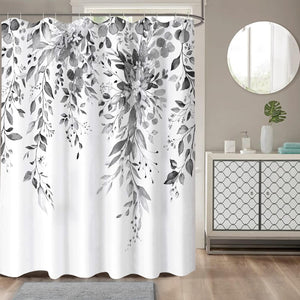 White Daisy Floral Blue Waterproof Fabric Shower Curtains for Bathroom (Blue, 72'' x 72'')